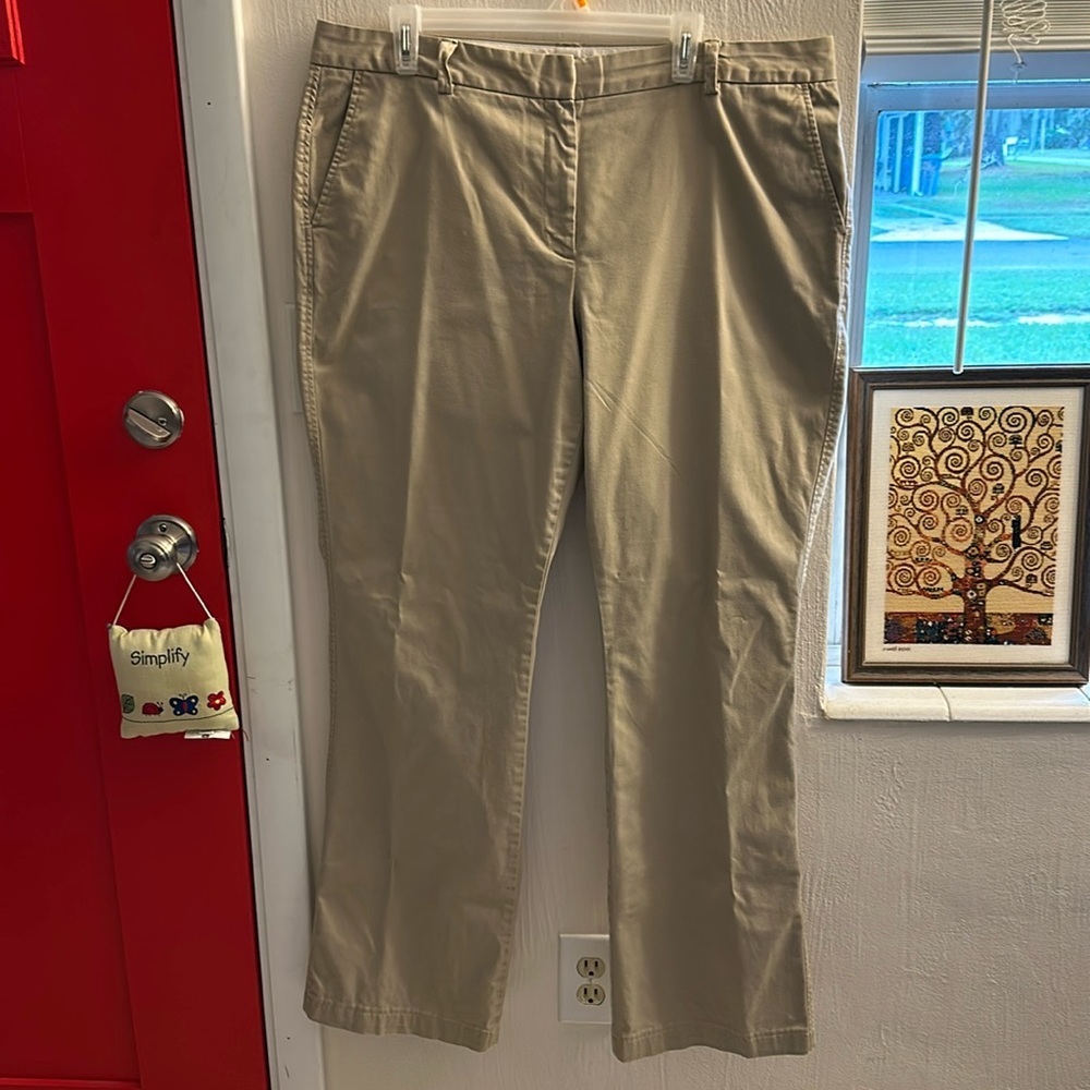 LANDS END Mid Rise Trouser Leg Khakis Size 16